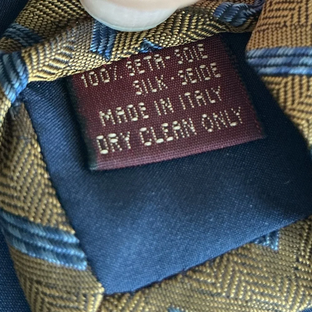 Jos. A. Bank Gold and Blue Patterned Tie